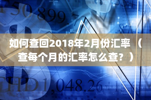 如何查回2018年2月份汇率 （查每个月的汇率怎么查？）