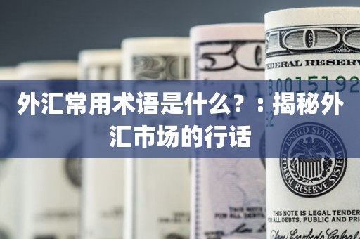 外汇常用术语是什么？: 揭秘外汇市场的行话