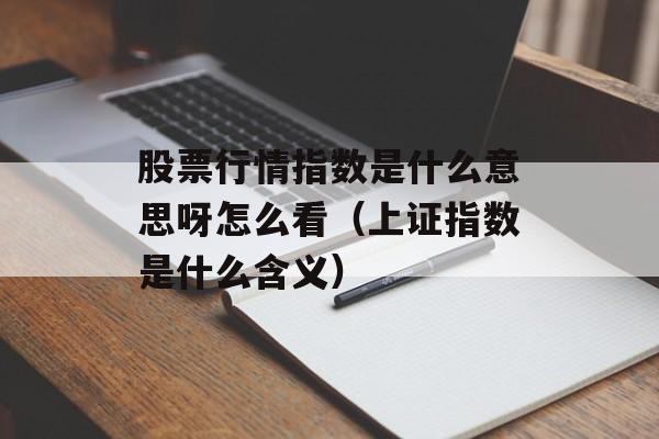 股票行情指数是什么意思呀怎么看（上证指数是什么含义）