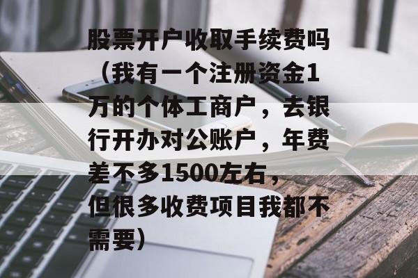 股票开户收取手续费吗（我有一个注册资金1万的个体工商户，去银行开办对公账户，年费差不多1500左右，但很多收费项目我都不需要）